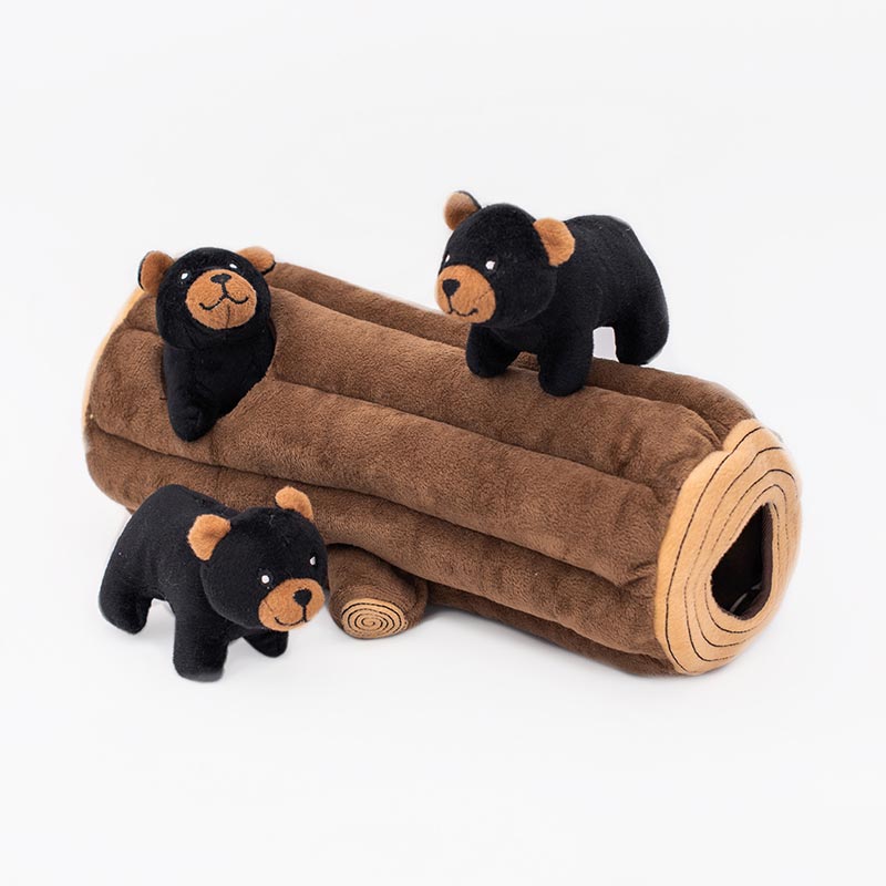 ZippyPaws Black Bear Log